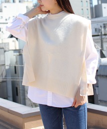 ORCIVAL | ORCIVAL/オーシバル クルーネックケープ CREW NECK CAPE D0062 CHA(ベスト)