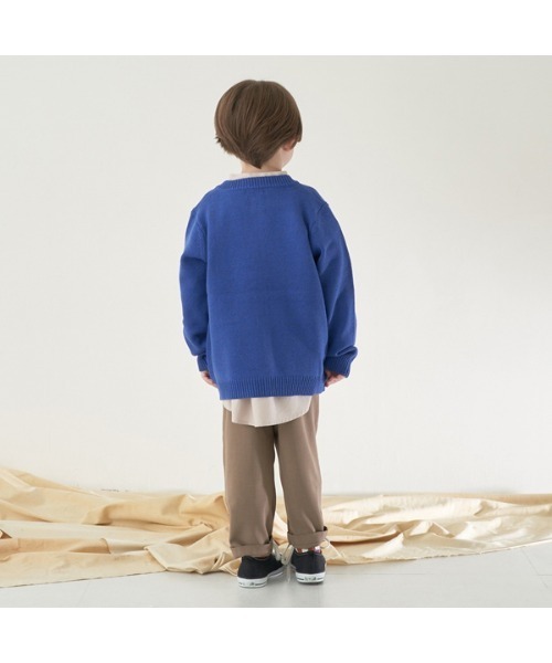 b・ROOM(ビールーム)の「【マシーンウォッシャブル対応】アップリケニットカーディガン(カーディガン/ボレロ・キッズ・トップグレー/ベージュ/ブルー/ブラック/カーキ・LARGE/MEDIUM)」の19枚目の写真