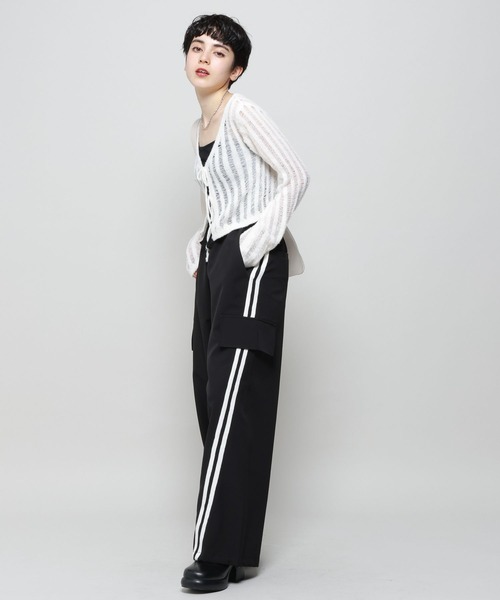 PAGEBOY（ページボーイ）の「フェザーメッシュカーディガン（カーディガン/ボレロ・レディース・オフホワイト/ブラック・FREE）」の5枚目の写真