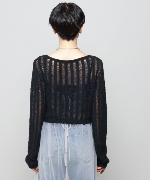 PAGEBOY（ページボーイ）の「フェザーメッシュカーディガン（カーディガン/ボレロ・レディース・オフホワイト/ブラック・FREE）」の13枚目の写真