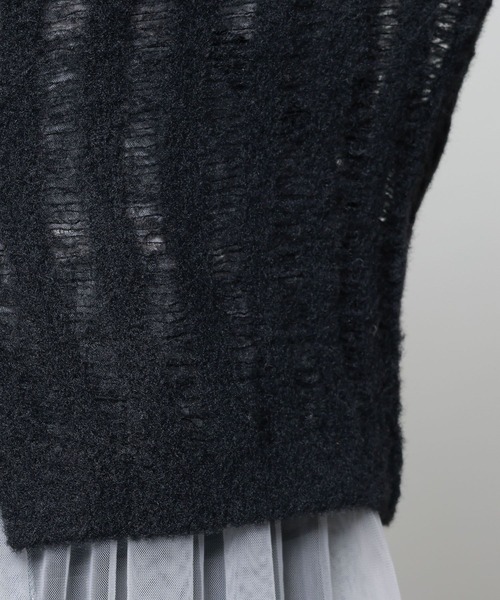 PAGEBOY（ページボーイ）の「フェザーメッシュカーディガン（カーディガン/ボレロ・レディース・オフホワイト/ブラック・FREE）」の17枚目の写真