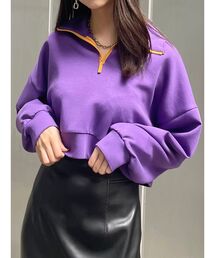 カラージップショートトップス【WEB限定スウェット】