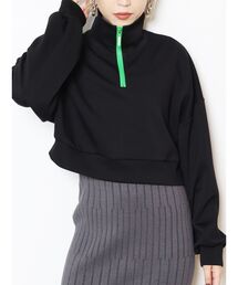 カラージップショートトップス【WEB限定スウェット】