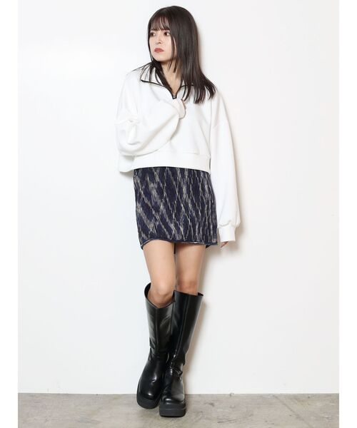 レースレイヤードデコルテトップス[品番：MKSW0047876]｜MURUA