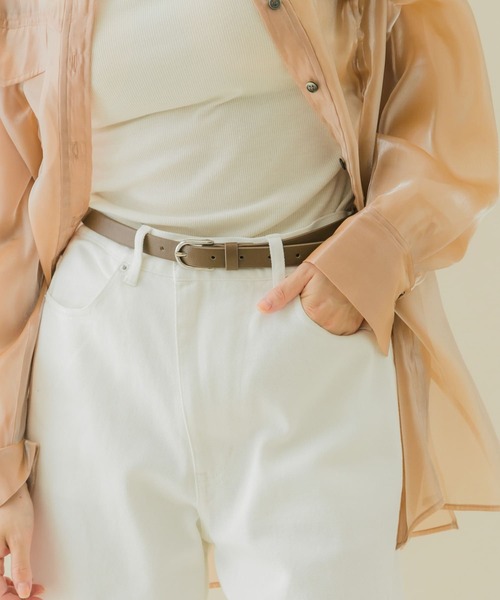 SMELLY（スメリー）の「オーバルシングルピンベルト（ベルト・レディース・ブラウン/ブラック・-）」の5枚目の写真