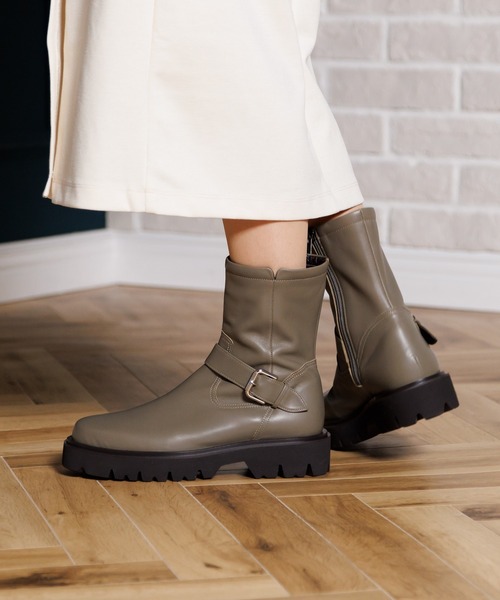 HIMIKO（ヒミコ）の「【Made in Japan】【撥水】トラックソールエンジニアブーツ/631405（ブーツ・レディース・カーキ/アイボリー/ブラック・23.5cm/24.0cm/22.0cm/23.0cm/22.5cm/25.0cm/24.5cm/25.5cm/21.5cm/26.0cm）」の5枚目の写真