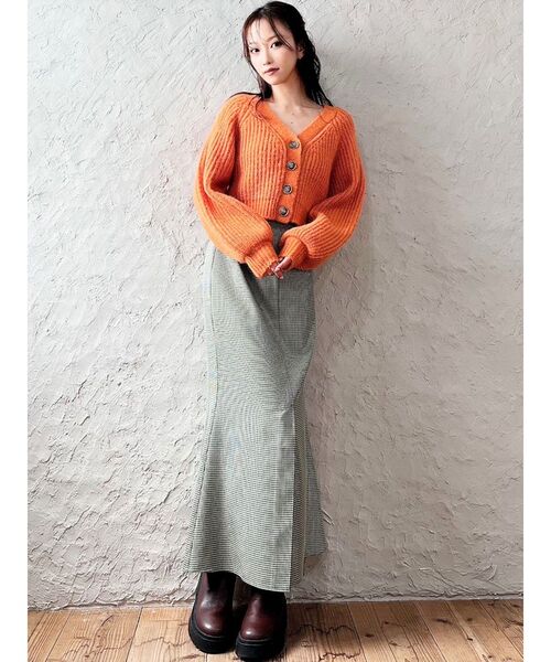 RESEXXY（リゼクシー）の「センタースリットスカート（スカート・レディース・グリーン/アイボリー/ブラウン/ブラック・FREE）」の14枚目の写真