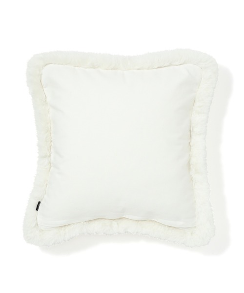 セール】ニット×ファー クッションカバー 450×450 ホワイト（122