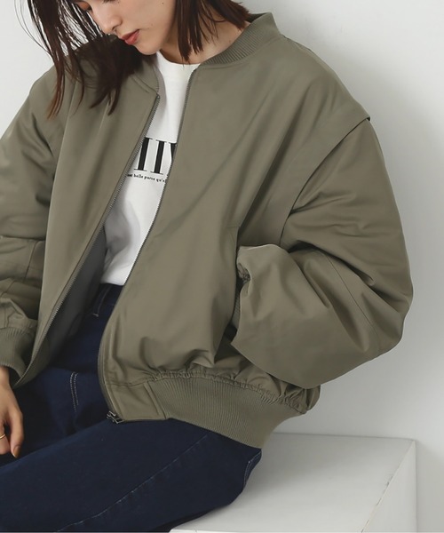 FREE'S MART（フリーズマート）の「◆袖取り外し2WayコクーンスリーブMA-1（MA-1・レディース・ホワイト/ブラック/カーキ・SMALL/MEDIUM）」の10枚目の写真