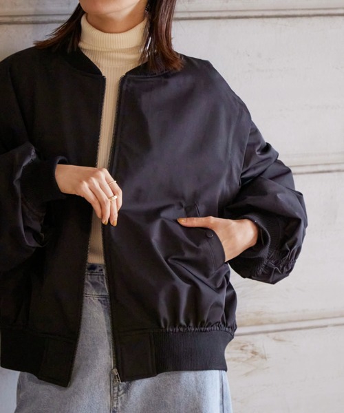 FREE'S MART（フリーズマート）の「◆袖取り外し2WayコクーンスリーブMA-1（MA-1・レディース・ホワイト/ブラック/カーキ・SMALL/MEDIUM）」の7枚目の写真