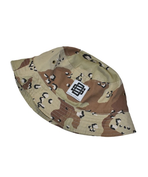 DOUBLE STEAL（ダブルスティール）の「DS織ネーム バケットハット（キャップ・メンズ・ブラウン系カモフラージュ/ブラック・FREE）」の6枚目の写真