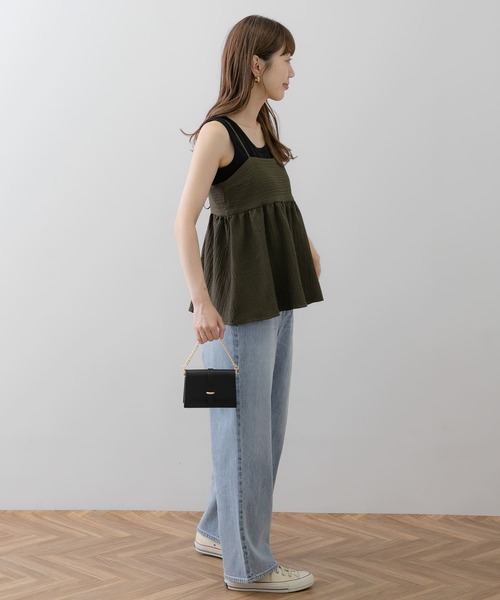 URBAN RESEARCH Sonny Label（アーバンリサーチサニーレーベル）の「ビスチェギャザーキャミソール（その他トップス・レディース・グリーン系その他/ブラック系その他/ブラック・FREE）」の10枚目の写真