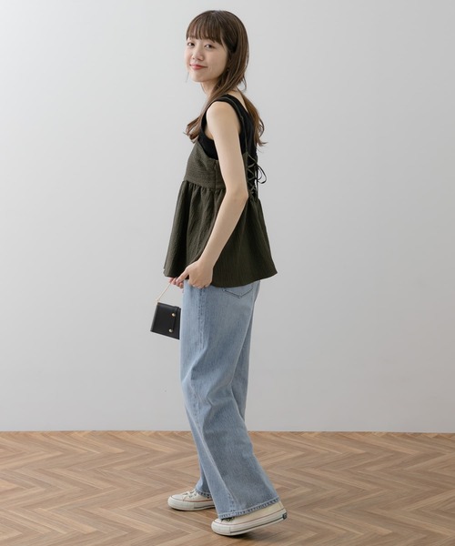 URBAN RESEARCH Sonny Label（アーバンリサーチサニーレーベル）の「ビスチェギャザーキャミソール（その他トップス・レディース・グリーン系その他/ブラック系その他/ブラック・FREE）」の11枚目の写真