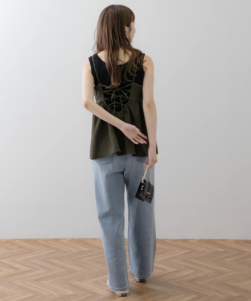 URBAN RESEARCH Sonny Label（アーバンリサーチサニーレーベル）の「ビスチェギャザーキャミソール（その他トップス・レディース・グリーン系その他/ブラック系その他/ブラック・FREE）」の12枚目の写真