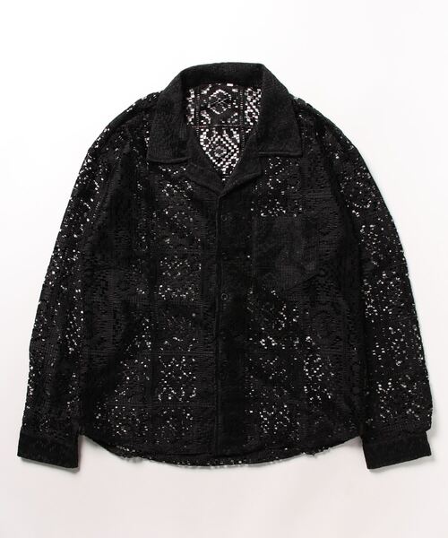 最終値下‼️ha|za|ma 無知へと達するレースロングシャツ　black/M hazama ハザマ 2021SC 無知へと達するレースロングシャツ - メルカリ