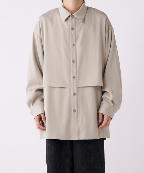 Lui's（ルイス）の「レイヤードサテンシャツブルゾン（シャツ/ブラウス
