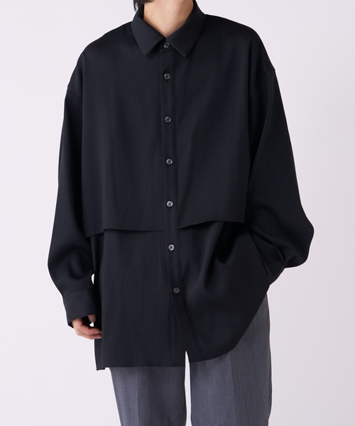 Lui's（ルイス）の「レイヤードサテンシャツブルゾン（シャツ/ブラウス