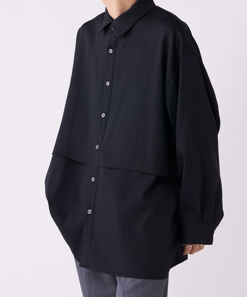 Lui's（ルイス）の「レイヤードサテンシャツブルゾン（シャツ/ブラウス