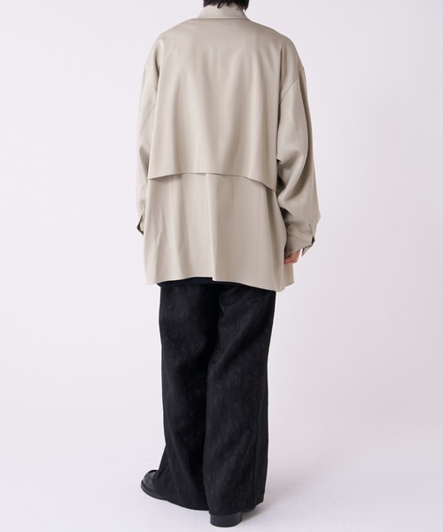 バックサテンシャツブルゾン Lui's（ルイス）の「レイヤードサテンシャツブルゾン（シャツ/ブラウス