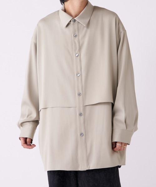 Lui's（ルイス）の「レイヤードサテンシャツブルゾン（シャツ/ブラウス