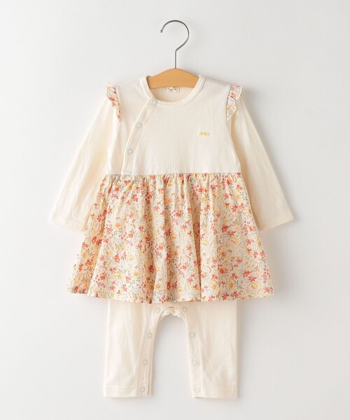 SHIPS(シップス)の「SHIPS KIDS:70~80cm / 花柄 スカート 長袖 ロンパース(ロンパース・キッズ・ブルー系その他/ライトイエロー・80/70)」の1枚目の写真