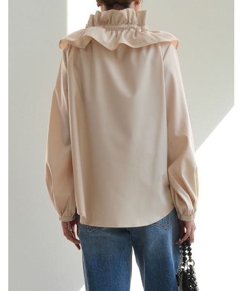 Re:EDIT(リエディ)の「ギャザーリボンフリルブラウス(シャツ/ブラウス・レディース・ホワイト/ブラック/ベージュ・MEDIUM/LARGE)」の8枚目の写真