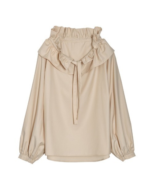 Re:EDIT(リエディ)の「ギャザーリボンフリルブラウス(シャツ/ブラウス・レディース・ホワイト/ブラック/ベージュ・MEDIUM/LARGE)」の11枚目の写真