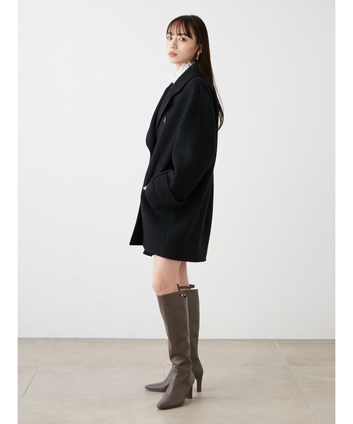 SNIDEL（スナイデル）の「Sustainableコクーンウールコート（その他アウター・レディース・ベージュ/ブラック・0/1）」の6枚目の写真