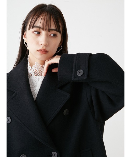 SNIDEL（スナイデル）の「Sustainableコクーンウールコート（その他アウター・レディース・ベージュ/ブラック・0/1）」の9枚目の写真