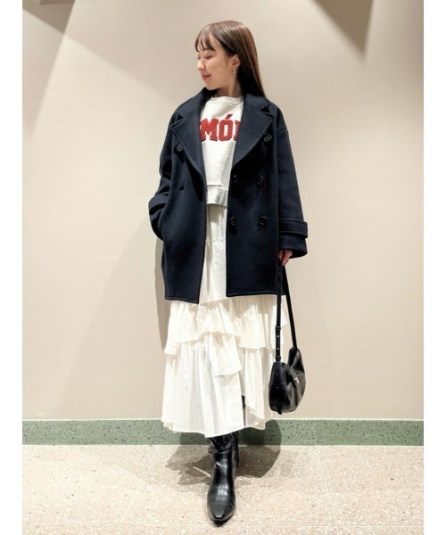 SNIDEL（スナイデル）の「Sustainableコクーンウールコート（その他アウター・レディース・ベージュ/ブラック・0/1）」の21枚目の写真