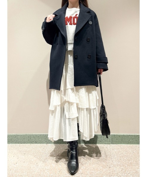 SNIDEL（スナイデル）の「Sustainableコクーンウールコート（その他アウター・レディース・ベージュ/ブラック・0/1）」の20枚目の写真