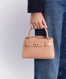 Aubrielle オブリエル クロックエフェクトトップハンドルバッグ
