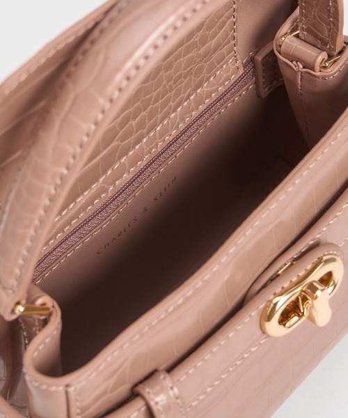 CHARLES & KEITH（チャールズ & キース）の「Aubrielle オブリエル クロックエフェクトトップハンドルバッグ（ハンドバッグ・レディース・ブラック/ホワイト系その他/ベビーピンク/ブルーグラス/アニマル/ミント・S）」の16枚目の写真