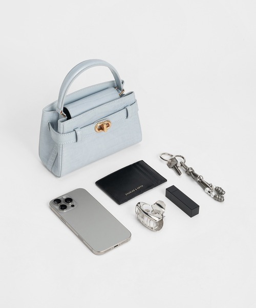 Aubrielle オブリエル クロックエフェクトトップハンドルバッグ Aubrielle オブリエル クロックエフェクトトップハンドルバッグ