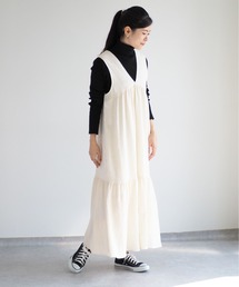 cepo | シワ加工バックリボンギャザーワンピース(ワンピース)