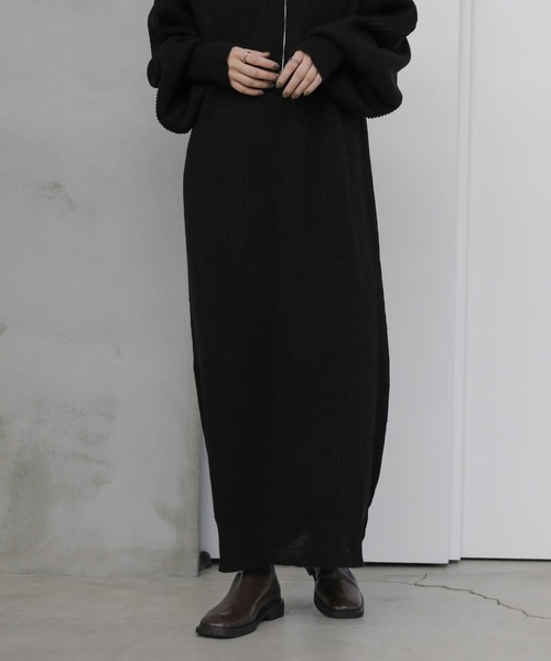 セール】ボリュームスリーブロングニットワンピース（ワンピース