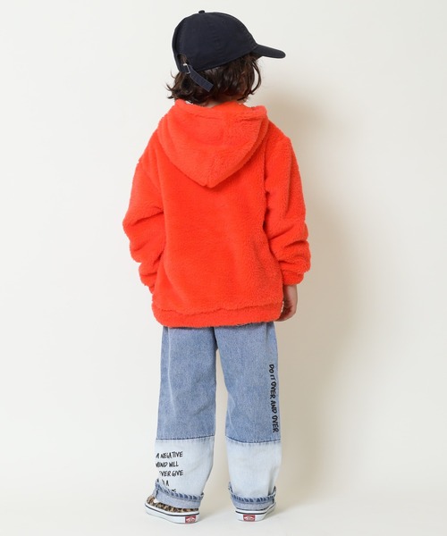 BABYDOLL（ベビードール）の「親子お揃い ロゴ刺繍ボアパーカー 8970K（パーカー・キッズ・ライトグリーン系1/オレンジ系9・80ｃｍ/110cm/140cm/150cm/90cm/100cm/120cm/130cm）」の4枚目の写真