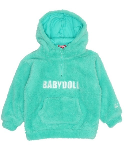 BABYDOLL（ベビードール）の「親子お揃い ロゴ刺繍ボアパーカー 8970K（パーカー・キッズ・ライトグリーン系1/オレンジ系9・80ｃｍ/110cm/140cm/150cm/90cm/100cm/120cm/130cm）」の7枚目の写真