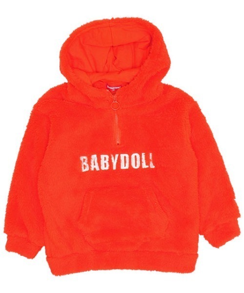 BABYDOLL（ベビードール）の「親子お揃い ロゴ刺繍ボアパーカー 8970K（パーカー・キッズ・ライトグリーン系1/オレンジ系9・80ｃｍ/110cm/140cm/150cm/90cm/100cm/120cm/130cm）」の5枚目の写真