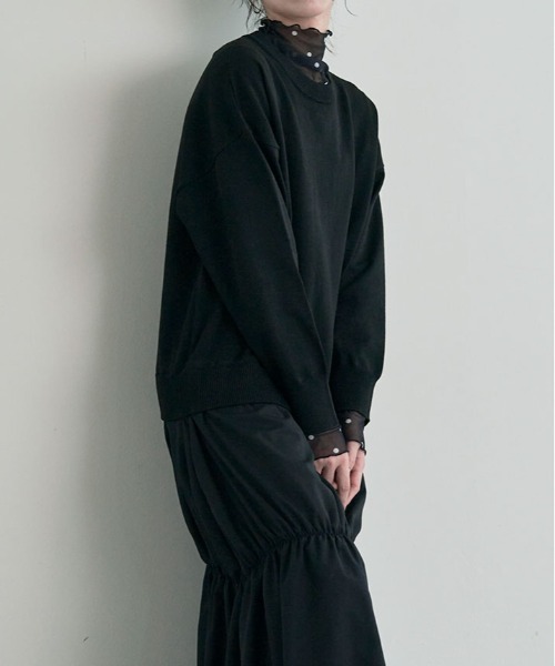 kirakiraShop（キラキラショップ）の「ニット ドッキング ワンピース（ワンピース・レディース・ブラック/ライトベージュ/チャコール・FREE）」の8枚目の写真