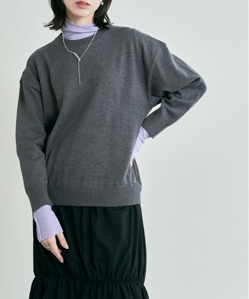 kirakiraShop（キラキラショップ）の「ニット ドッキング ワンピース（ワンピース・レディース・ブラック/ライトベージュ/チャコール・FREE）」の15枚目の写真