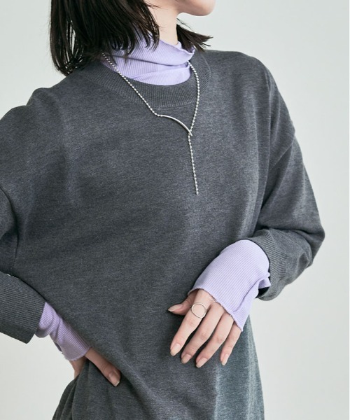 kirakiraShop（キラキラショップ）の「ニット ドッキング ワンピース（ワンピース・レディース・ブラック/ライトベージュ/チャコール・FREE）」の17枚目の写真
