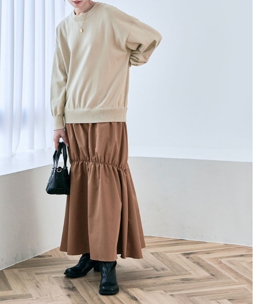 kirakiraShop（キラキラショップ）の「ニット ドッキング ワンピース（ワンピース・レディース・ブラック/ライトベージュ/チャコール・FREE）」の20枚目の写真