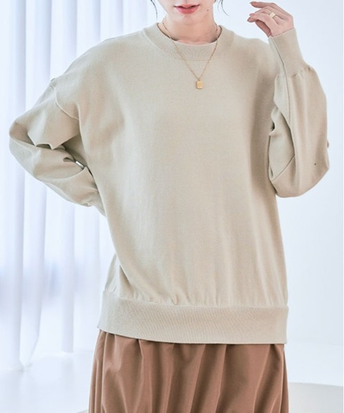 kirakiraShop（キラキラショップ）の「ニット ドッキング ワンピース（ワンピース・レディース・ブラック/ライトベージュ/チャコール・FREE）」の21枚目の写真