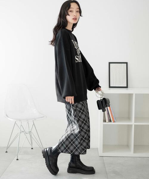 WEGO(ウィゴー)の「WEGO/ウェーブロゴジャガードニットプルオーバー(ニット/セーター・レディース・ブラック/グレー/グリーン・FREE)」の6枚目の写真