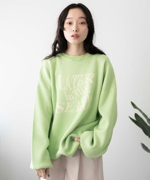 WEGO(ウィゴー)の「WEGO/ウェーブロゴジャガードニットプルオーバー(ニット/セーター・レディース・ブラック/グレー/グリーン・FREE)」の10枚目の写真