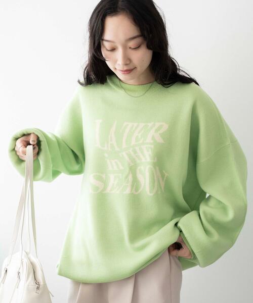 WEGO(ウィゴー)の「WEGO/ウェーブロゴジャガードニットプルオーバー(ニット/セーター・レディース・ブラック/グレー/グリーン・FREE)」の11枚目の写真