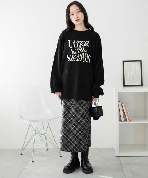 WEGO(ウィゴー)の「WEGO/ウェーブロゴジャガードニットプルオーバー(ニット/セーター・レディース・ブラック/グレー/グリーン・FREE)」の18枚目の写真