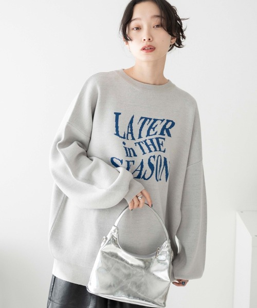 WEGO(ウィゴー)の「WEGO/ウェーブロゴジャガードニットプルオーバー(ニット/セーター・レディース・ブラック/グレー/グリーン・FREE)」の1枚目の写真