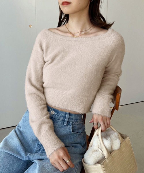 one after another NICE CLAUP(ワンアフターアナザーナイスクラップ)の「マルチWAY/チョーカーニット(ニット/セーター・レディース・ピンク/ブラック/グレー/アイボリー・FREE)」の22枚目の写真